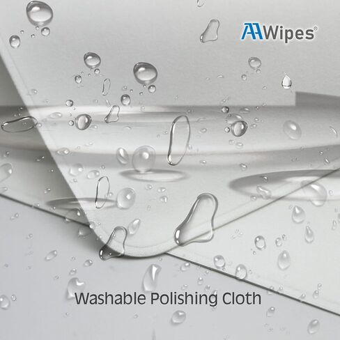 AAwipes Polishing Cloths 10 Packs (6.3" X 6.3", White, 320GSM, Superfine) Compatible with Apple iPhone, iPad, MacBook, iWatch, Soft & Nonabrasive 2-Layer Microfiber Cleaning Cloths (X3603) in Saudi Arabia