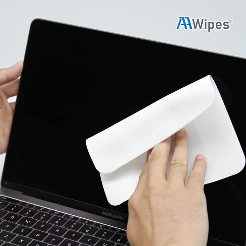 AAwipes Polishing Cloths 10 Packs (6.3" X 6.3", White, 320GSM, Superfine) Compatible with Apple iPhone, iPad, MacBook, iWatch, Soft & Nonabrasive 2-Layer Microfiber Cleaning Cloths (X3603) in Saudi Arabia