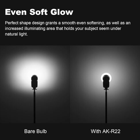 موزع Godox AK-R22 قبة ، موزع الفلاش المعدل متوافق مع سلسلة Godox V1 فلاش / AD100Pro Speedlite ، يستخدم مع Godox H200R برأس فلاش دائري لـ AD200/AD200Pro مونولايت in Saudi Arabia