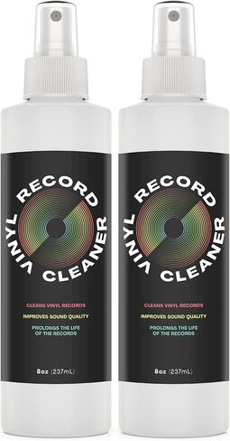 [عبوة من قطعتين] محلول تنظيف السجلات لإزالة الأوساخ والحطام بأمان - صنع في الولايات المتحدة الأمريكية - رذاذ منظف أسطوانات الفينيل لتحسين جودة الصوت - محلول منظف أسطوانات الفينيل - منظف الفينيل - 8 أونصة لكل زجاجة in Kuwait