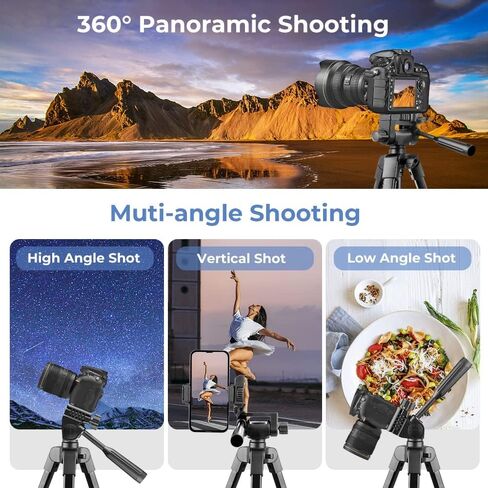 UBeesize 54'' Camera Tripod, Travel Tripod for iPhone with Bag, Phone Tripod Stand with Remote Compatible with Phone/Projector/DSLR/Gopro in Kuwait