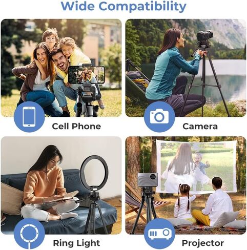 UBeesize 54'' Camera Tripod, Travel Tripod for iPhone with Bag, Phone Tripod Stand with Remote Compatible with Phone/Projector/DSLR/Gopro in Kuwait