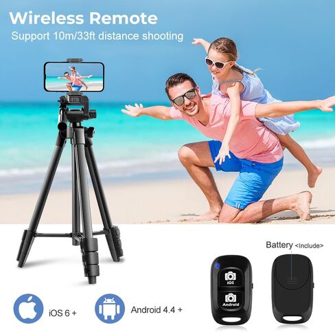 UBeesize 54'' Camera Tripod, Travel Tripod for iPhone with Bag, Phone Tripod Stand with Remote Compatible with Phone/Projector/DSLR/Gopro in Kuwait