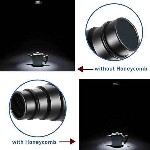 Aluminium Alloy Conical Studio Snoot Kit with 5 Pieces Color Gel Filters and Honeycomb Grid for Bowens Mount Strobe Moonlights Flash Speedlight Photography Light in Kuwait