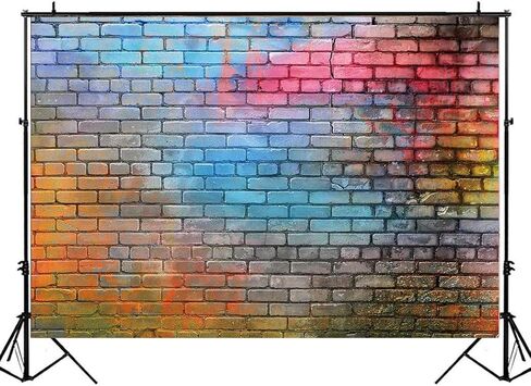 LTLYH 7x5ft الملونة الطوب جدار صورة خلفية الطفل حفل زفاف وعيد ميلاد التصوير خلفية ديكور استوديو كابينة تصوير A081 in Kuwait