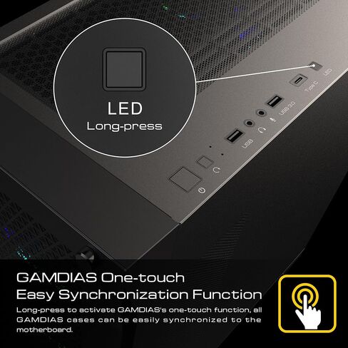 GAMDIAS ATX Mid Tower ARGB Gaming Computer PC Case with Side Tempered Glass, 4X 120mm Build-in ARGB PWM Fans, Unique Under-Glowing RGB Lighting Effect in Saudi Arabia