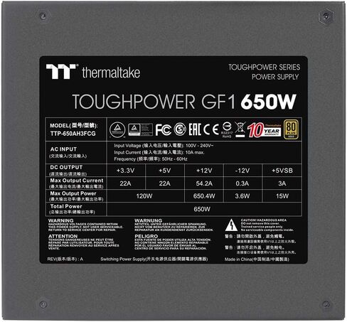 Thermaltake Toughpower GF3 1000W, True 600W 12VHPWR Connectors on PSU & NVIDIA RTX 40 series, ATX 3.0/PCI-E 5.0 Ready, 80+ Gold, SLI/Crossfire Ready Power Supply, PS-TPD-1000FNFAGU-4, 10 Year Warranty in Saudi Arabia