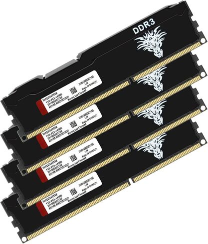 Yongxinsheng 1333MHz 16GB Kit (8GBx2) DDR3 Ram Desktop PC3-10600 UDIMM Non-ECC Unbuffered 1.5V 2Rx8 Dual Rank 240-Pin CL9 PC وحدة ترقية ذاكرة الكمبيوتر (أسود) in Kuwait