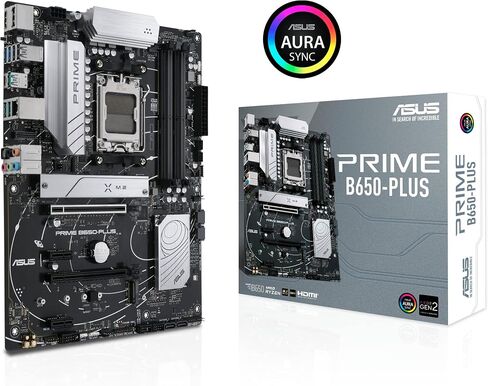 ASUS Prime B550-PLUS AMD AM4 Zen 3 Ryzen 5000 & 3rd Gen Ryzen ATX Motherboard (PCIe 4.0, ECC Memory, 1Gb LAN, HDMI 2.1, DisPlayPort 1.2 (4K@60HZ), Addressable Gen 2 RGB Header and Aura Sync) in Kuwait