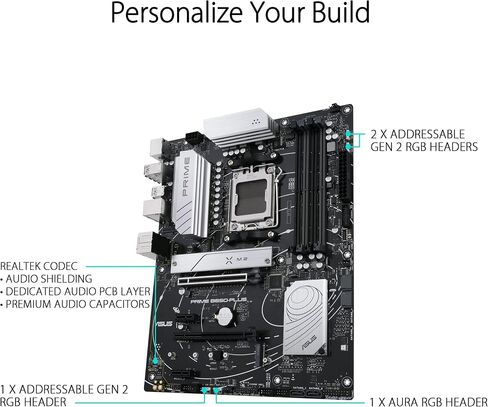 ASUS Prime B550-PLUS AMD AM4 Zen 3 Ryzen 5000 & 3rd Gen Ryzen ATX Motherboard (PCIe 4.0, ECC Memory, 1Gb LAN, HDMI 2.1, DisPlayPort 1.2 (4K@60HZ), Addressable Gen 2 RGB Header and Aura Sync) in Kuwait