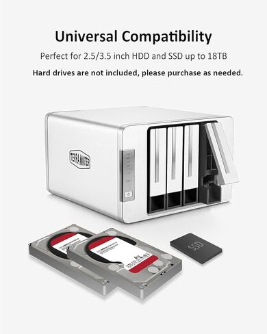 TERRAMASTER D4-300 USB 3.1 (Gen1) حاوية محرك أقراص صلبة خارجي للتخزين من النوع C قابلة للتبديل السريع (بدون قرص) in Kuwait