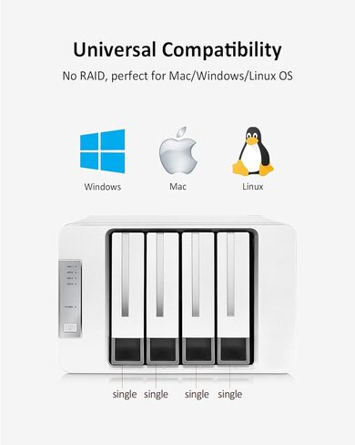 TERRAMASTER D4-300 USB 3.1 (Gen1) حاوية محرك أقراص صلبة خارجي للتخزين من النوع C قابلة للتبديل السريع (بدون قرص) in Kuwait