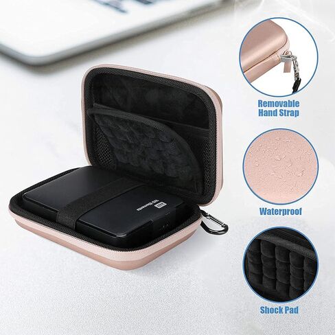 ProCase External Hard Drive Travel Case for 2.5" HDD/SSD -Black | Fits Seagate Portable, Samsung T9, WD Elements, My Passport, Toshiba Canvio Basics, 1TB-5TB Drives, USB 3.0 HDD/SSD Storage in Kuwait