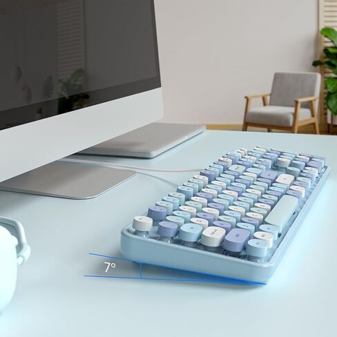 لوحة مفاتيح طباعة كبيرة Atelus، لوحة مفاتيح كمبيوتر سلكية USB، لوحة مفاتيح كاملة الحجم مع لوحة أرقام للكمبيوتر المحمول وسطح المكتب Windows 7 8 10 11 (أرجواني ملون) in Kuwait