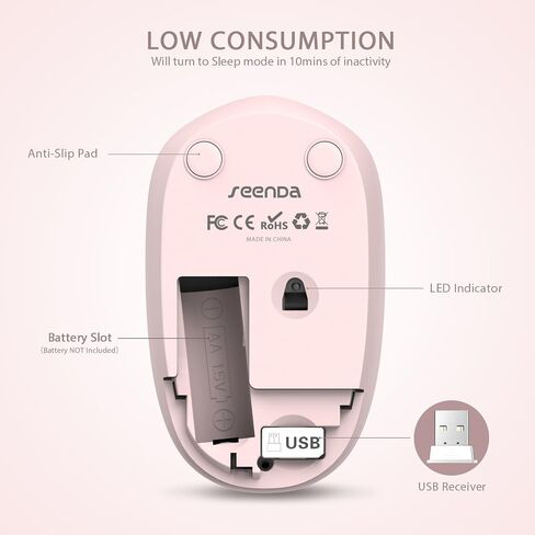 seenda Wireless Mouse for Laptop, 2.4G Noiseless Computer Mouse,Mint Green in Saudi Arabia