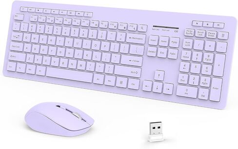 seenda Wireless Keyboard and Mouse Combo, 2.4GHz Wireless Quiet Keyboard Mouse with USB Receiver, Full Size Cute Wireless Keyboard Mouse Set for Windows Laptop Computer Desktop, Black in Saudi Arabia