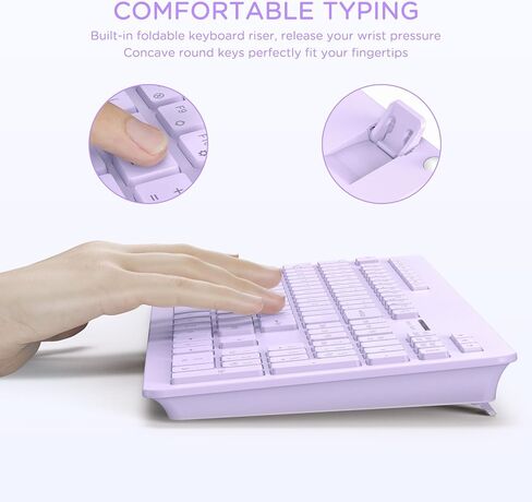 seenda Wireless Keyboard and Mouse Combo, 2.4GHz Wireless Quiet Keyboard Mouse with USB Receiver, Full Size Cute Wireless Keyboard Mouse Set for Windows Laptop Computer Desktop, Black in Saudi Arabia