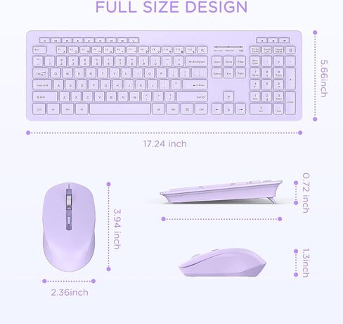 seenda Wireless Keyboard and Mouse Combo, 2.4GHz Wireless Quiet Keyboard Mouse with USB Receiver, Full Size Cute Wireless Keyboard Mouse Set for Windows Laptop Computer Desktop, Black in Saudi Arabia