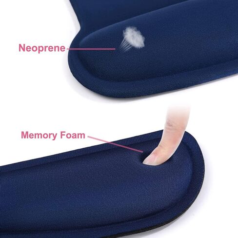 MOSISO Wrist Rest Support for Mouse Pad & Keyboard Set, Apricot | Ergonomic Mousepad Non-Slip Base Home/Office Pain Relief & Easy Typing Cushion with Neoprene Cloth & Raised Memory Foam in Kuwait