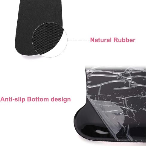 MOSISO Wrist Rest Support for Mouse Pad & Keyboard Set, Apricot | Ergonomic Mousepad Non-Slip Base Home/Office Pain Relief & Easy Typing Cushion with Neoprene Cloth & Raised Memory Foam in Kuwait
