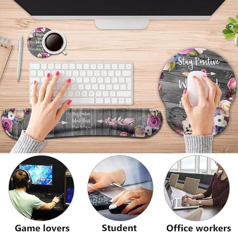 Keyboard Wrist Rest Pad and Ergonomic Mouse Pad Wrist Support Set for Computer, Gaming, Office, Durable, Comfortable and Pain Relief with Coaster Set - Motivation Quote You Got This Sunflower in Saudi Arabia