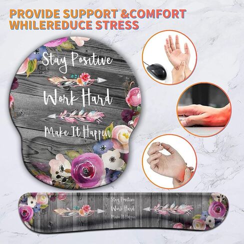 Keyboard Wrist Rest Pad and Ergonomic Mouse Pad Wrist Support Set for Computer, Gaming, Office, Durable, Comfortable and Pain Relief with Coaster Set - Motivation Quote You Got This Sunflower in Saudi Arabia