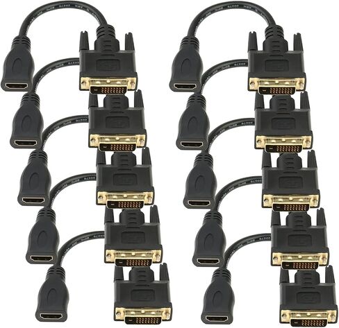 محول Anbear ثنائي الاتجاه HDMI أنثى إلى DVI-D (24+1) ذكر، محول 1080P DVI إلى HDMI (1، أسود) in Kuwait