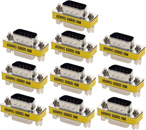 Heyiarbeit 9-pin 2-Row DB9 VGA Gender Changer Female to Female Mini Gender Changer Coupler Adapter Connector for Serial Applications Blue 5pcs in Kuwait
