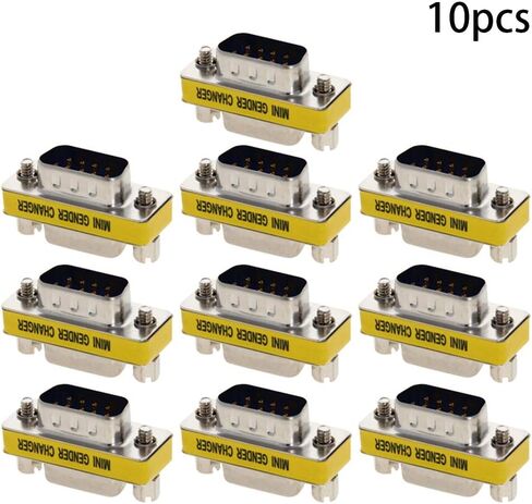 Heyiarbeit 9-pin 2-Row DB9 VGA Gender Changer Female to Female Mini Gender Changer Coupler Adapter Connector for Serial Applications Blue 5pcs in Kuwait