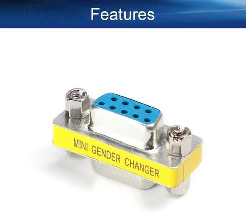 Heyiarbeit 9-pin 2-Row DB9 VGA Gender Changer Female to Female Mini Gender Changer Coupler Adapter Connector for Serial Applications Blue 5pcs in Kuwait