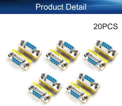 Heyiarbeit 9-pin 2-Row DB9 VGA Gender Changer Female to Female Mini Gender Changer Coupler Adapter Connector for Serial Applications Blue 5pcs in Kuwait