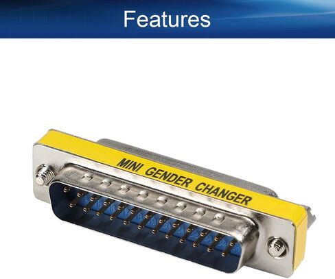 Heyiarbeit 25-pin 2-Row D-SUB VGA Gender Changer DB25 Male to Female Mini Gender Changer Coupler Adapter Connector for Serial Applications Blue 1pcs in Kuwait