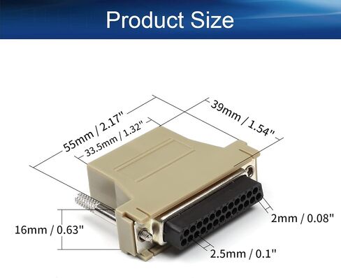 Heyiarbeit 25-pin 2-Row D-SUB VGA Gender Changer DB25 Male to Female Mini Gender Changer Coupler Adapter Connector for Serial Applications Blue 1pcs in Kuwait