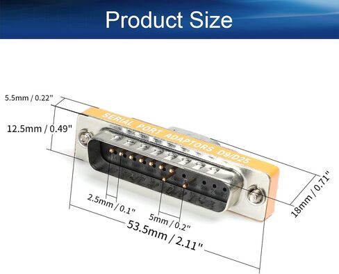 Heyiarbeit 25-pin 2-Row D-SUB VGA Gender Changer DB25 Male to Female Mini Gender Changer Coupler Adapter Connector for Serial Applications Blue 1pcs in Kuwait