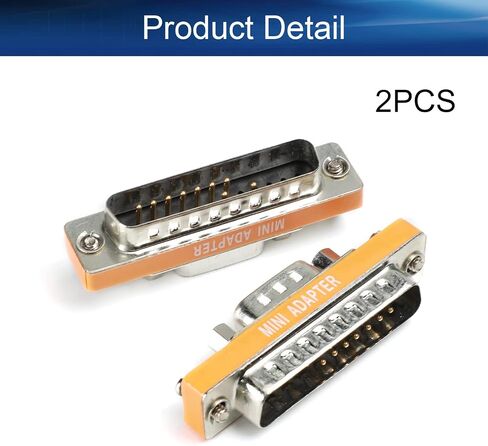 Heyiarbeit 25-pin 2-Row D-SUB VGA Gender Changer DB25 Male to Female Mini Gender Changer Coupler Adapter Connector for Serial Applications Blue 1pcs in Kuwait