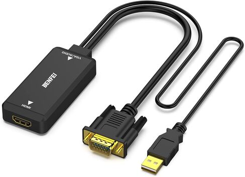 محول BENFEI VGA إلى HDMI، محول 1080P مع صوت من الكمبيوتر/الكمبيوتر المحمول مصدر VGA إلى تلفزيون/شاشة HDMI in Kuwait