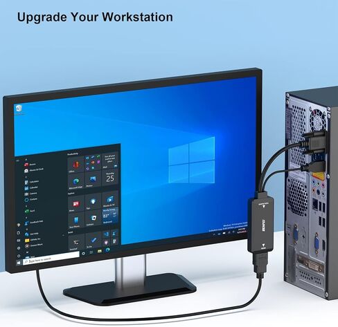 محول BENFEI VGA إلى HDMI، محول 1080P مع صوت من الكمبيوتر/الكمبيوتر المحمول مصدر VGA إلى تلفزيون/شاشة HDMI in Kuwait