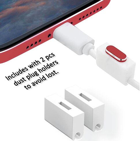 4 Pack Anti Dust Plugs Black Charging Port Plugs Compatible with iPhone 14 Pro Max 13 12 11 Mini Plus iPad Airpods, Metal Covers Protectors Prevent Your Charger Port from Dust/Lint/Water/Lost in Kuwait