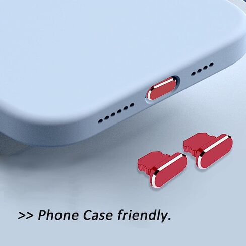 4 Pack Anti Dust Plugs Black Charging Port Plugs Compatible with iPhone 14 Pro Max 13 12 11 Mini Plus iPad Airpods, Metal Covers Protectors Prevent Your Charger Port from Dust/Lint/Water/Lost in Kuwait