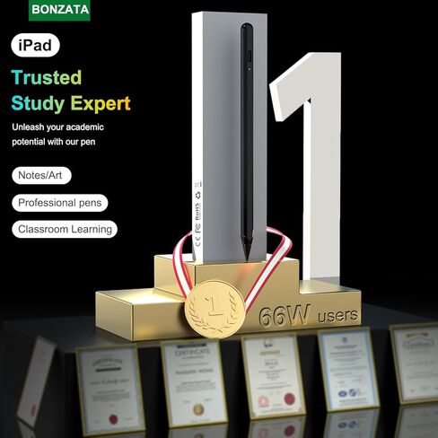 قلم شاشة لجهاز iPad، ترقية قلم iPad الاحترافي مع شحن سريع لمدة 5-30 دقيقة، قلم iPad للطلاب في الفصل الدراسي، وتدوين الملاحظات، والرسم، وقلم Apple متوافق مع iPad/Mini/Air/Pro، أسود in Kuwait