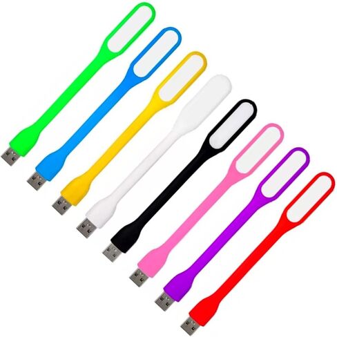 فينلي ايز مصباح USB صغير مرن للكمبيوتر واللاب توب بتصميم عنق الاوزة المرن، مصدر اضاءة LED، عبوة من 8 قطع in Kuwait