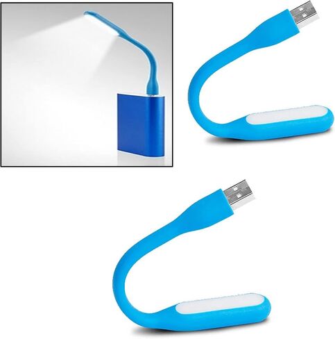 Mini Flexible Light, Portable USB Led Reading Night Lamp for PC Laptop Computer Notebook Power Bank - 2 Pack (Black) in Saudi Arabia