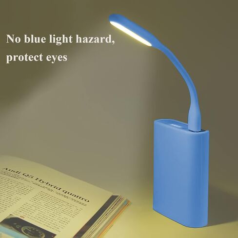 Mini Flexible Light, Portable USB Led Reading Night Lamp for PC Laptop Computer Notebook Power Bank - 2 Pack (Black) in Saudi Arabia
