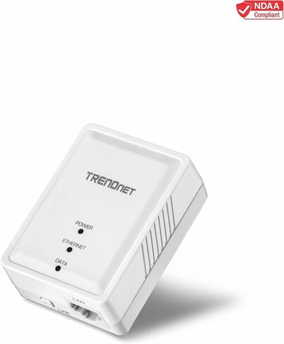 TRENDnet Powerline 500 AV Nano Adapter, TPL-406E, Includes 1 x TPL-406E Adapter, Cross Compatible with Powerline 600/500/200,Windows 10, 8.1, 8, 7, Vista, XP, Ethernet Port, Plug & Play Install White in Saudi Arabia