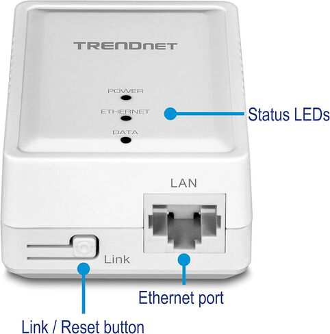 TRENDnet Powerline 500 AV Nano Adapter, TPL-406E, Includes 1 x TPL-406E Adapter, Cross Compatible with Powerline 600/500/200,Windows 10, 8.1, 8, 7, Vista, XP, Ethernet Port, Plug & Play Install White in Saudi Arabia