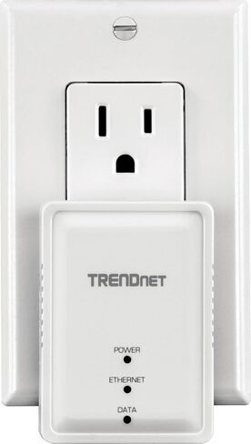 TRENDnet Powerline 500 AV Nano Adapter, TPL-406E, Includes 1 x TPL-406E Adapter, Cross Compatible with Powerline 600/500/200,Windows 10, 8.1, 8, 7, Vista, XP, Ethernet Port, Plug & Play Install White in Saudi Arabia