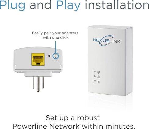 NexusLink G.hn Powerline Ethernet Adapter | Single Unit I 1200 Mbps | Gigabit Port, Power Saving, Home Network Expander with Stable Ethernet Connection | Single Device (GPL-1200) I Need 2 Units in Kuwait