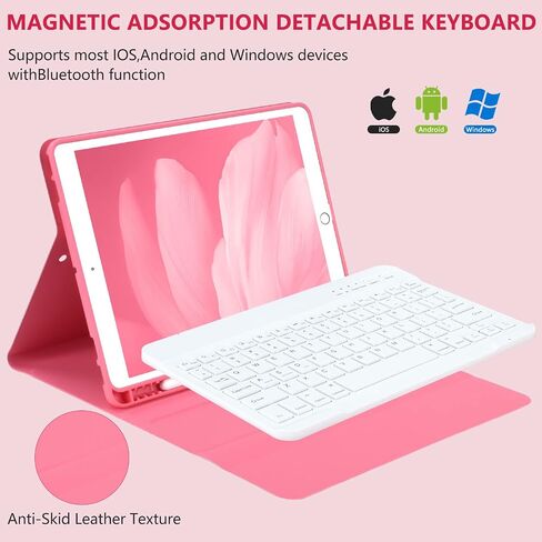 BQSS for iPad 9th/8th/7th Generation Case with Keyboard 10.2 Inch, Black in Kuwait