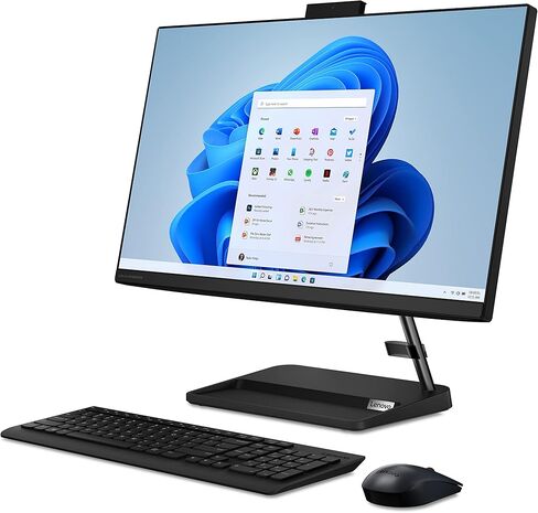 Lenovo F0G100N1US, IdeaCentre AIO 3-2022 - All-in-One Desktop - 24" FHD - HD Camera - Win 11-8GB Memory - 1TB + 256GB Storage - AMD Ryzen 3 5425U - Black - Mouse & Keyboard Included in Kuwait