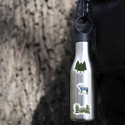 100 قطعة من ملصقات الغابات | أشجار الغابات الحيوانات للماء الفينيل الشارات لزجاجات المياه دراجة ثلاجة الأمتعة الكمبيوتر الهاتف المحمول سكيت الدراجة ديكور الكمبيوتر المحمول in Kuwait